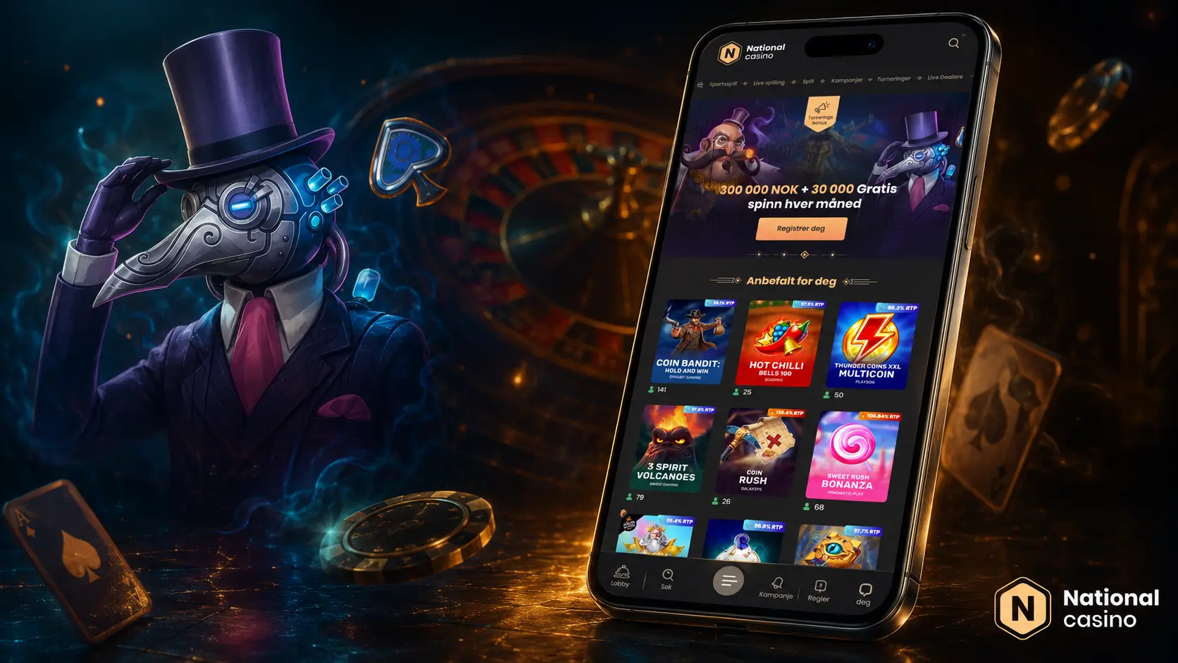 Registrering og innlogging hos National Casino